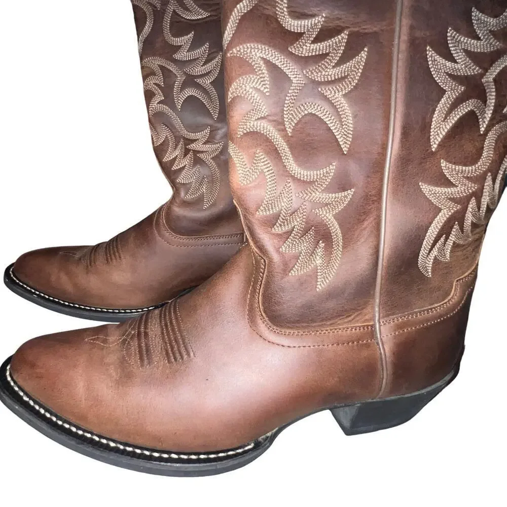Ariat Men’s Heritage R Toe ATS Pro Series Western Leather Cowboy Boot‎ Size 9.5D